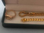 Set Vergoldest Kette und Armband, Ring und Box nicht dabei Nicht Gold Versand aus Dresden - Berlin