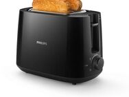 Philips Toaster HD2581/90 Daily Collection, 2 kurze Schlitze, für 2 Scheiben, 830 W, Brötchenaufsatz, Krümelschublade, 8 Bräunungsstufen, Schwarz