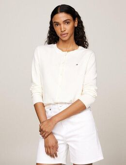 Tommy Hilfiger Cardigan CO JERSEY STITCH CARDIGAN mit Logostickerei
