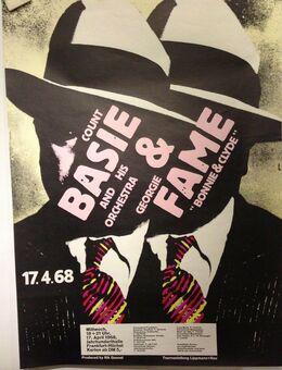 COUNT BASIE & GEORGIE FAME 1968 Konzertplakat Günther Kieser - Köln