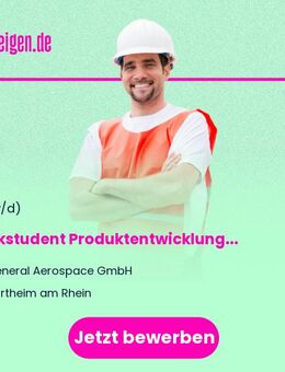 Werkstudent Produktentwicklung (w/m/d) - Eschbach (Baden-Württemberg)