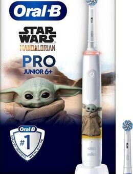 Oral-B Elektrische Zahnbürste Pro Junior, Aufsteckbürsten: 2 St., Drucksensor