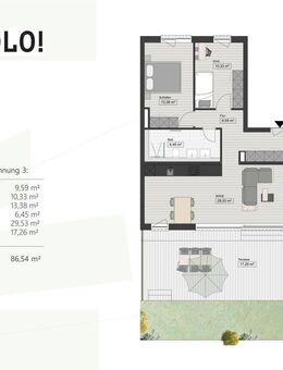 Neubau: 3-Zimmer Gartenwohnung mit Sonnen-Terrasse - KfW 55 - Erstbezug - Einbauküche - Dachau