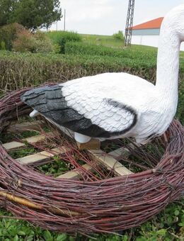 Großes Storchennest mit 1 Storch groß NEU Gartendeko dekofigur - Hergisdorf