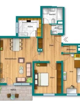 ++Hier sind Sie willkommen++ Großzügige 3 ZKB-Wohnung mit Balkon und Garage in Melsungen zu vermieten - Melsungen