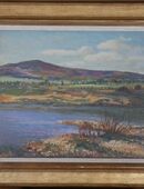 Ölgemälde von August Specht ( 1849 - 1923 ) , Landschaft am Neckar , signiert A. Specht 16 , Größe 36cm x 31cm , mit Rahmen 42cm x 47cm in 02828