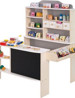 roba® Kaufladen Verkaufsstand weiß/grau, inklusive Kaufladenzubehör