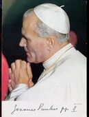 Alte Ansichtskarte von Johannes Paulus II postalisch gelaufen, abgestempelt 1979, Stempel Vatikanstadt in 57572