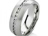 Damenring Edelstahl DE133 mit Zirkonias - Aholming