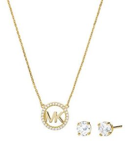 MICHAEL KORS Ohrring und Ketten Set Mulitpack Schmuck Silber 925 PREMIUM (Set, 3-tlg), mit Zirkonia (synth)