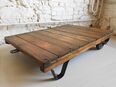 shabby Salon Sofa Couch tisch upcycling paletten rollwagen Loft Factory Style Rollpalette DDR Holztisch in 06198