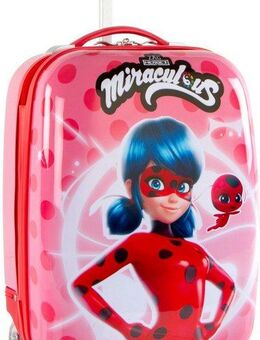 Heys Kinderkoffer Miraculous Lady Bug rosa, 46 cm, 2 Rollen, Heys x Joachim Llambi Kindertrolley Handgepäck-Koffer