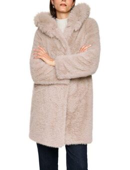 Marc Cain Kurzmantel City Tours Premium Damenmode aus Fake Fur mit Kapuze