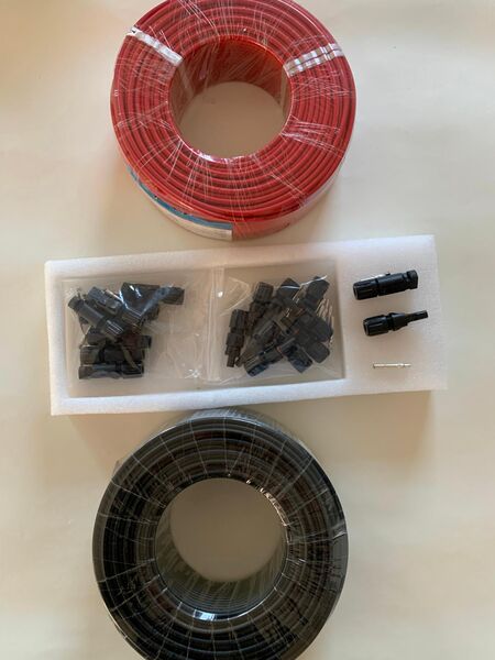 1 x 100m Solar - Kabel (Schwarz oder Rot) mit 10 Paar Solarstecke - Iserlohn