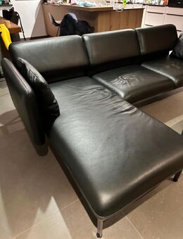 Brühl Schwarz Leder Ecksofa - Ulm