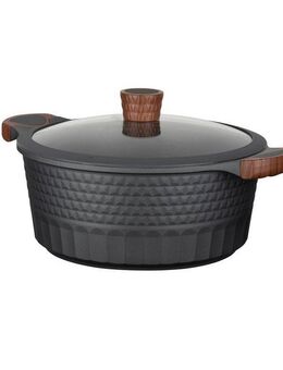 RESTO Kitchenware Kochtopf Capella, Schmortopf antihaftbeschichtet und spülmaschinenfest, Aluminiumguss (2-tlg), mit Glasdeckel und stoßdämpfendem Silikonrand, im Geschenkkarton