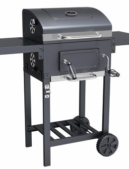 Grill BBQ Holzkohlegrill Smoker Set mit Deckel Höhenverstellbar 2 Seitenablagen - Wuppertal