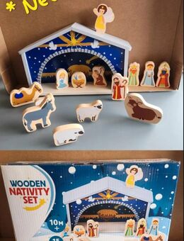 Weihnachtskrippe Holz Spielset - 15 Teile * Neu / Ovp * - Leverkusen