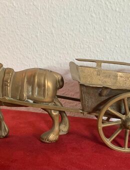 Vintage Messing Pferd mit Wagen. - Laboe