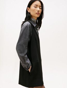 Tommy Hilfiger A-Linien-Kleid PUNTO V-NK NS MINI SHIFT DRESS