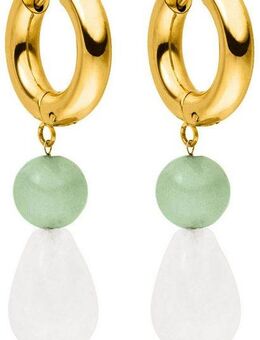 Purelei Paar Creolen Schmuck Geschenk Clear Quartz Drop Ohrringe, 23381, mit Aventurin, Quarz