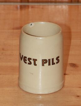 Vest Pils Bierkrug Steinzeug Steingut Keramik 0,25 L sehr alt Rarität - Borken