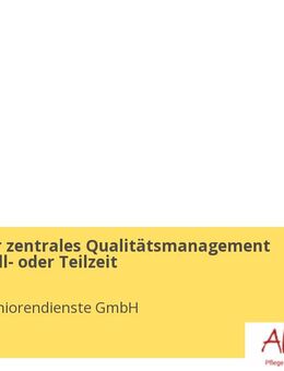 Mitarbeiter zentrales Qualitätsmanagement (m/w/d) Voll- oder Teilzeit - Berlin