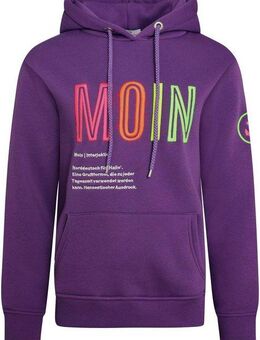 Zwillingsherz Sweatshirt gestickter Schriftzug, Kapuze, Langarm, Kängurutasche, Kordelzug