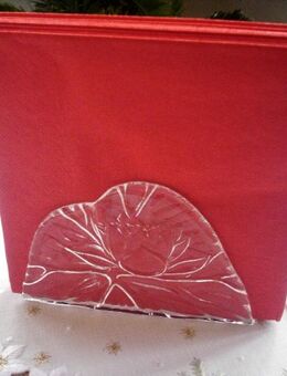 Serviettenhalter  Glas  Seerosen Motiv - Furth