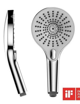 WENKO Handbrause Ultimate Shower, (1-tlg), Chrom/Weiß, Ø 13 cm