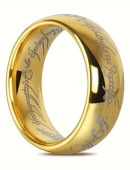 Luxus 6mm 24K Gold, vergoldeter Edelstahlring mit Schriftzug - Gemmingen