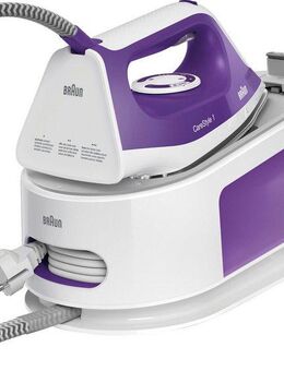 Braun Dampfbügelstation CareStyle 1 IS1014VI Dampfbügelstation, Weiß/Violett, 1500 ml Wassertank