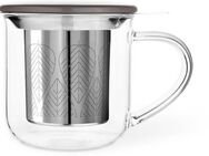 Viva Tasse Eva, Borosilikatglas, Edelstahl, Porzellan, mit Teesieb und Deckel, Borosilikatglas, 400 ml