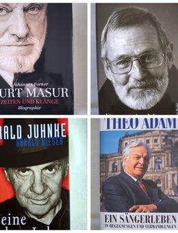 4 gebundene Bücher Harald Juhnke Kurt Masur u. a. neuwertig - Naumburg (Saale)