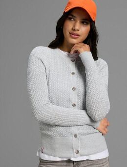 KangaROOS Strickjacke Strickjacke mit Zopfmuster in mélange Optik - NEUE-KOLLEKTION