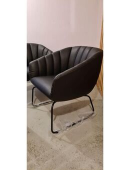 Signet Lenni Designer-/Clubsessel Leder schwarz - Stuttgart
