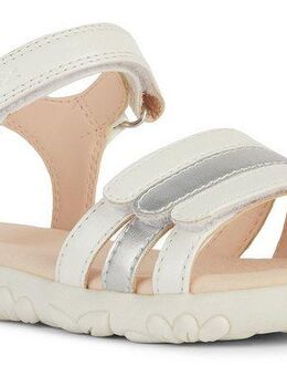 Geox J SANDAL HAITI GIRL Sandale, Glitzersandale, Klettschuh im Metallic Look