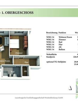 2 Zimmer 1.OG Neubau-Eigentumswohnung 2.34 - Lauenburg (Elbe)