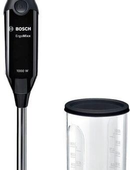 BOSCH Stabmixer ErgoMixx MS6CB6110, 4 Klingen, 12 Stufen, Turbotaste, schwarz, 1000 W, Mixbecher mit Deckel, ergonom. Griff, Made in Europe
