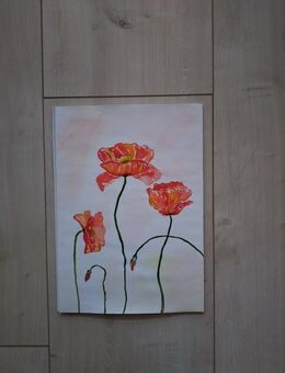 Unikat Aquarell Mohnblüten DIN A4 handgemalt - Naumburg (Saale)