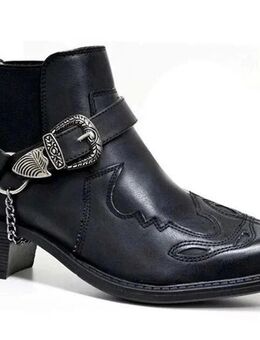 Westernstiefel schwarz Leder - Bernburg (Saale)