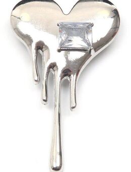 Firetti Brosche Schmuck Geschenk Ansteckschmuck Herz mit großem Stein glitzernd, mit Glasstein