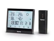 Hama Wetterstation "Full Touch", Schwarz, mit Außensensor, Reichweite 30m Wetterstation (mit Außensensor)