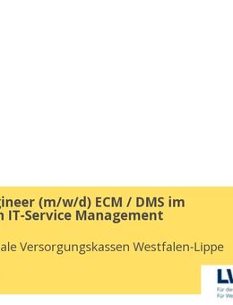 System Engineer (w/m/d) ECM / DMS im Sachbereich IT-Service Management - Münster
