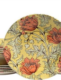 CreaTable Teller-Set Florentina, Tellerset 18-tlg (18-tlg), 6 Personen, Steingut, Blumendekor