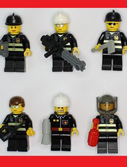 LEGO 6 Feuerwehrmänner mit Werkzeug Feuerwehr Figuren Männchen Zubehör Figur - Gaggenau