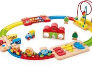 Hape Spielzeug-Eisenbahn Regenbogen-Puzzle Eisenbahnset, (Set), aus Holz