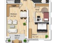 SR: Helle 3-Zimmerwohnung mit Balkon und Parkplatz - Straubing