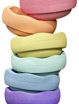 Stapelstein Balancetrainer Stapelstein rainbow pastel, für Drinnen und Draußen, 6-tlg. ØxH: 27,5x12 cm