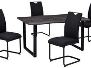 HELA Essgruppe GISELLE Esszimmer, Essgruppe, Sitzgruppe TOPSELLER!, (Set, 5-tlg., 5er Set, Tisch plus 4 Stühle), Esstisch U-Gestell Metall, Tischplatte mit Baumkante, OTTOs Choice